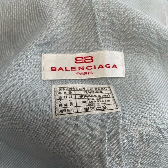 Balenciaga Long Scarf 70"x20" Light Blue - Picture 3 of 7